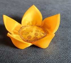 Pooja Lotus- Yellow silk- Handmade