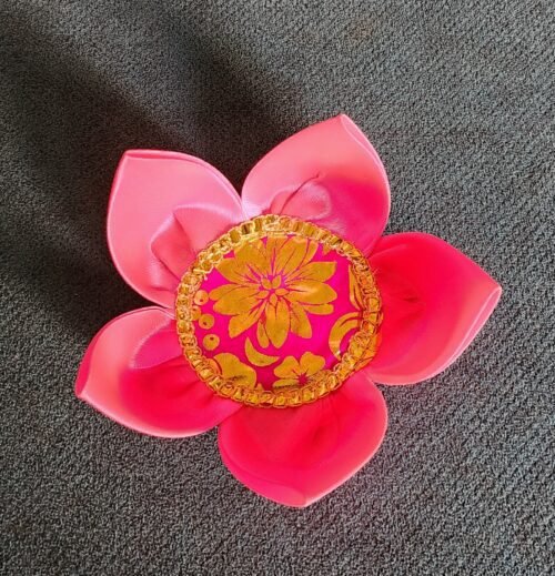 Pooja Lotus – Pink Silk Flower - Image 2