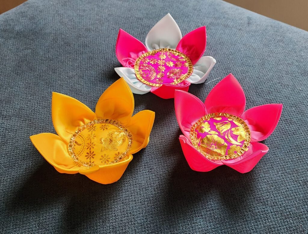 Multicolor and yellow, pink pooja lotus
