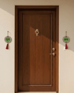 Shubh Labh Hanging Door Decor with Tassels – Traditional Indian Entrance Wall Hanging (Set of 2)