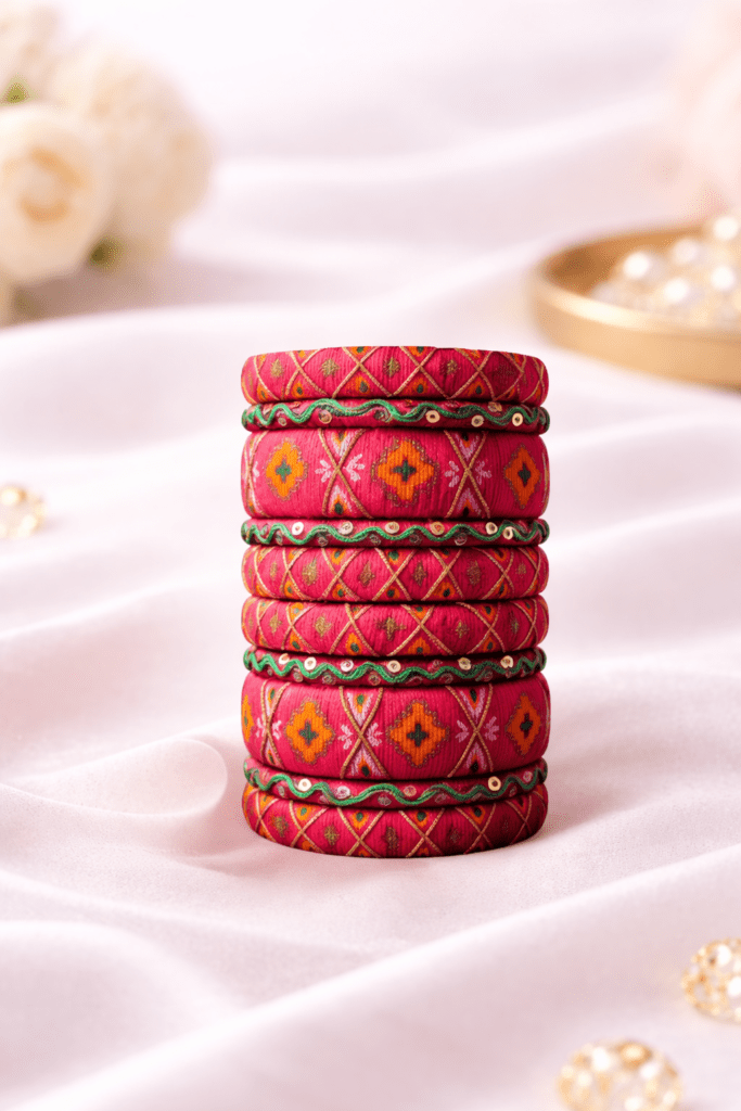 Pink Silk Thread Bangles | Elegant Designer Ethnic Bangles for Women
