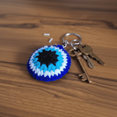 Handmade Woolen Round keychain