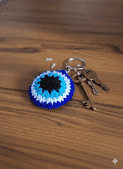 Handmade Woolen Round keychain