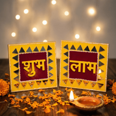 Shubh Labh Door Sticker Set – Traditional Hindu Entrance Wall Decor for Home & Office