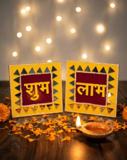 Shubh Labh Door Sticker Set – Traditional Hindu Entrance Wall Decor for Home & Office
