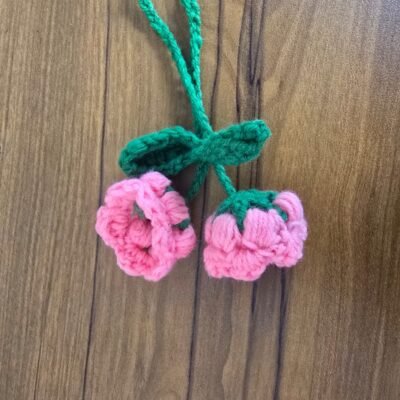 Cherry_pink_green_charm_for_bag