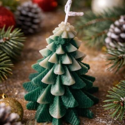 Christmas Tree Candle – Festive Holiday Decorative Wax Candle