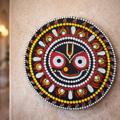 Handcrafted Lord Jagannath Mandala Wall Art (भगवान जगन्नाथ मंडल कला) – Spiritual Hindu Home Décor