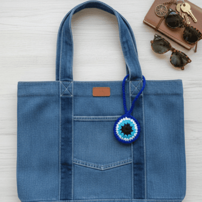 Handmade Woolen Round Keychain / Bag Charm