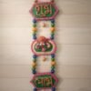 “Auspicious terracotta Shubh Labh wall hanging with Ganesha centerpiece and colorful beads”