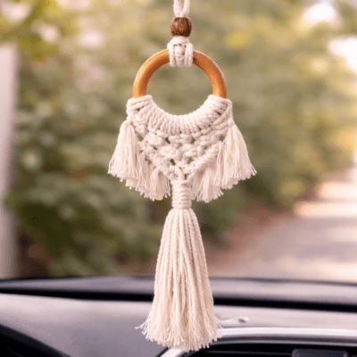 Macramé Hanging with Wooden Ring
