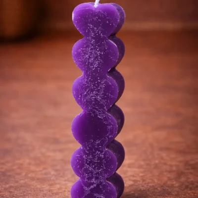 Purple Bubble Pillar Candle – Decorative Handmade Wax Candle for Home Décor