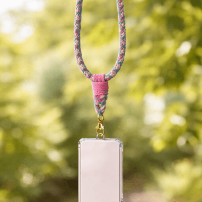 Macramé Mobile Hanging Strap with Gold Hook