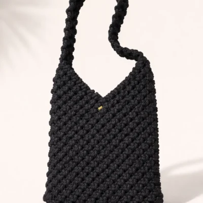 Handmade Macramé Tote Mini Bag | Small Shoulder Purse (7.5 Inch)