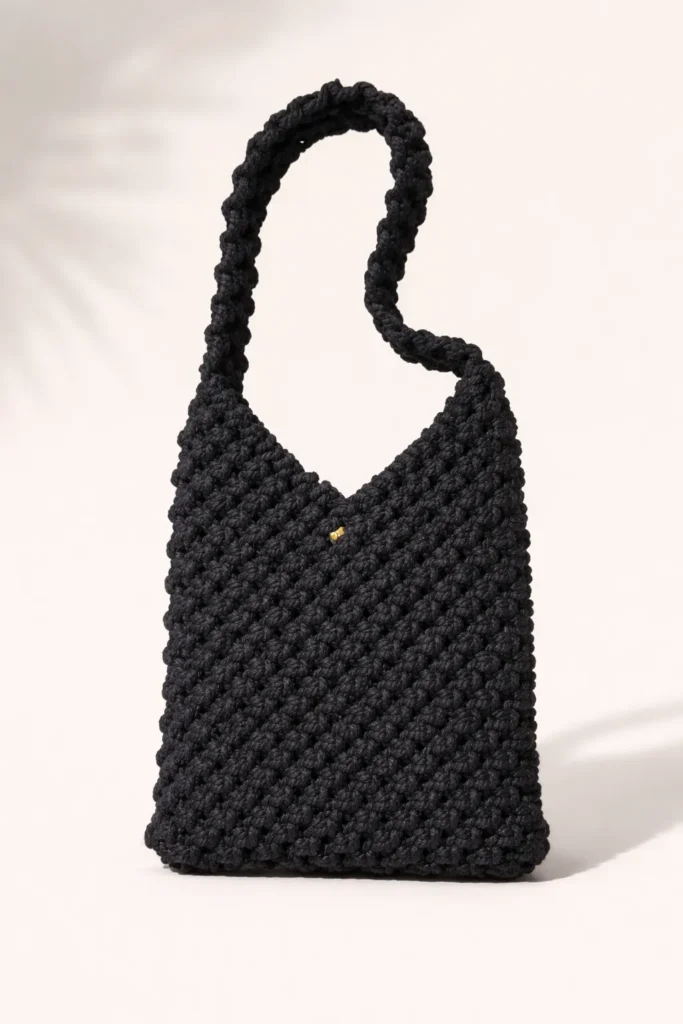 Handmade Macramé Tote Mini Bag | Small Shoulder Purse (7.5 Inch)