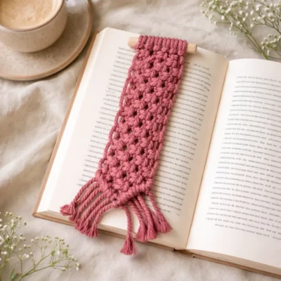 Handmade Macrame Wall Hanging Pink Boho Decor