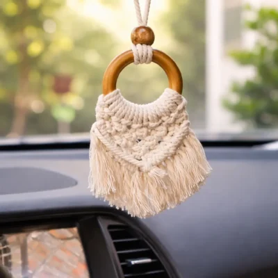 Macramé Hanging with Wooden Ring