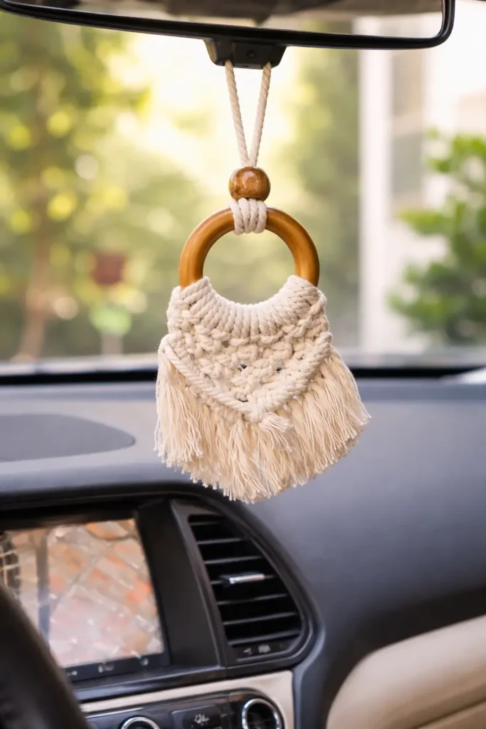 Macramé Hanging with Wooden Ring
