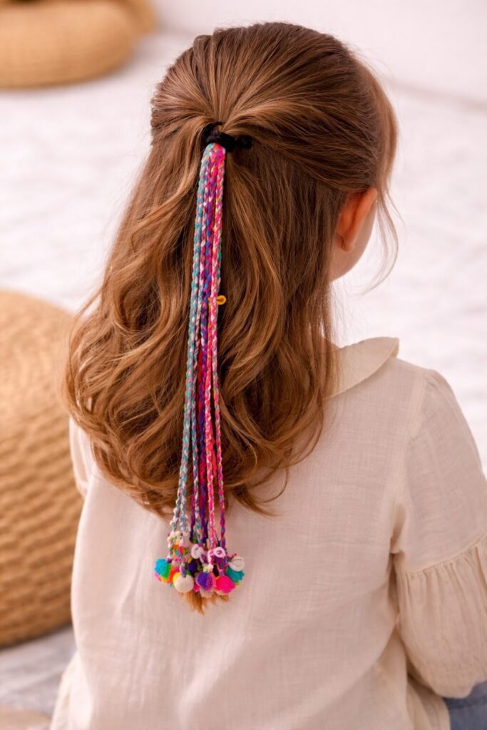 Multicolor Thread Braided Hair Accessories
