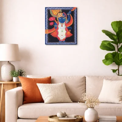 Blue Krishna Lotus Artwork