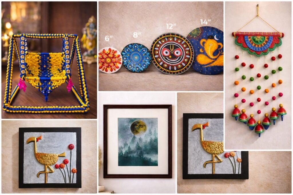 handmade home decor India terracotta macrame mandala wall art Indian artisan