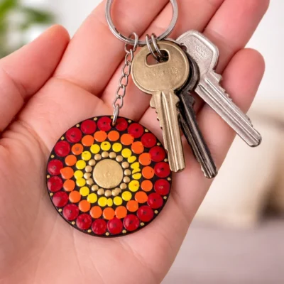 Colorful Boho Handpainted Keychain for Gifts & Accessories