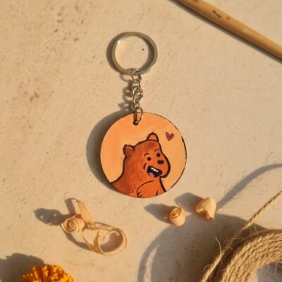 Cute Bear MDF Keychain
