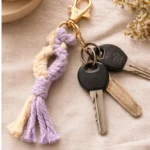 Lavender & Cream Cotton Rope Key Holder