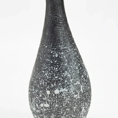 7 inch vase, grey vase, terracotta vase, clay vase, handmade vase, rustic decor, flower vase