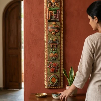 8 mangal terracotta wall frame handmade