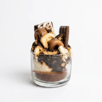 Chocolate Dessert-Style Scented Wax Candle with Brownie Toppings
