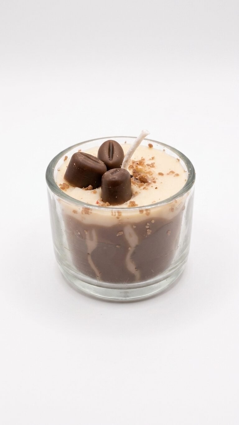 Coffee-Style Scented Wax Handcrafted Candle – Coffee Beans Topping Design
