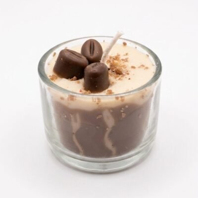 Coffee-Style Scented Wax Handcrafted Candle – Coffee Beans Topping Design