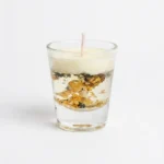 Gel & Cream Wax Scented Candle with Gold Flakes – Luxury Glass Candle