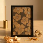Handcrafted Floral Line Art Wall Frame (12.5 x 9 Inch) Minimalist Botanical Wall Decor Elegant Handmade Home Decor