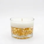 Luxury Gel & Cream Wax Candle with Gold Flakes – Low Cup