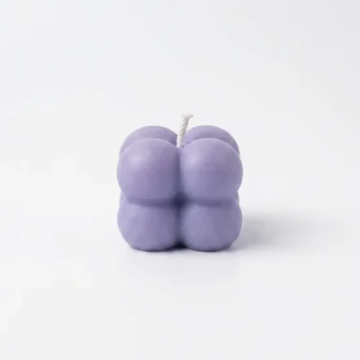 Pearl Bubble Top Scented Handcrafted Candle – Peach Wax Base & Pink Pearls Design