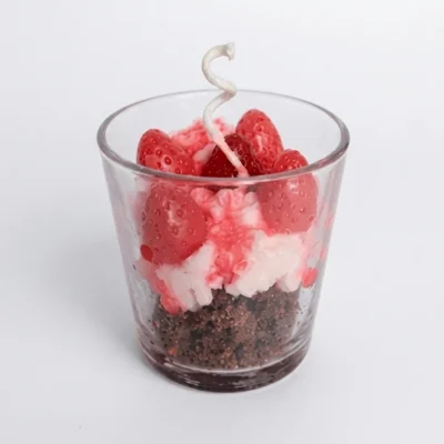 Strawberry & Chocolate Dessert-Style Scented Handcrafted Wax Candle