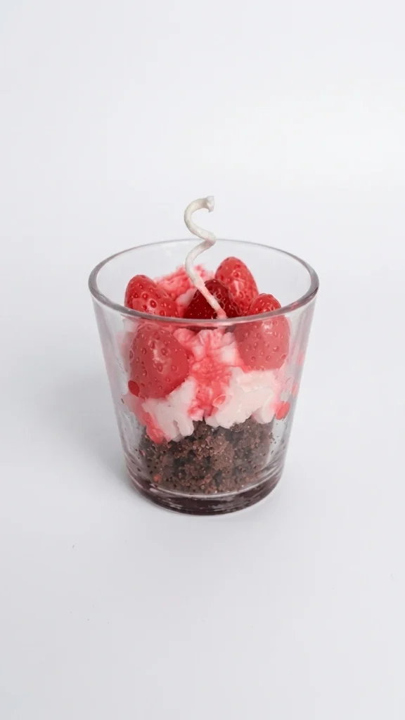 Strawberry & Chocolate Dessert-Style Scented Handcrafted Wax Candle