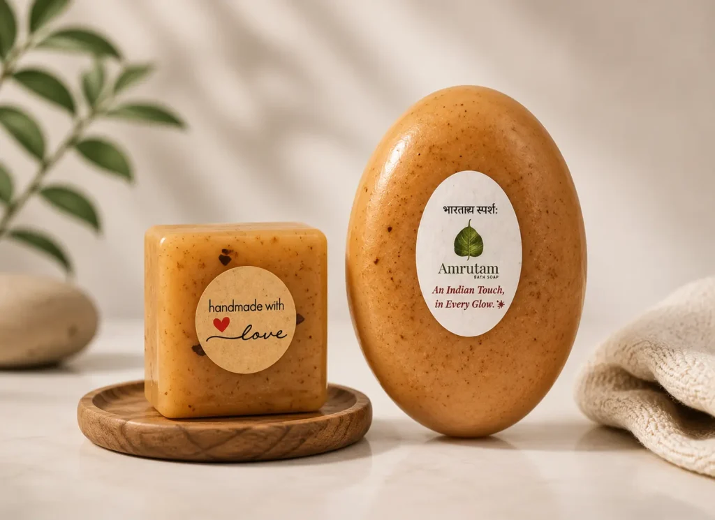 Amrutam Alasi (Flaxseed) Handmade Soap Natural Herbal Bath Bar Artisan Skin Care Soap