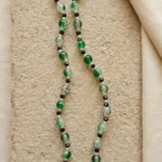 Green Crystal Bead Necklace for Women Minimal Beaded Necklace Elegant Everyday Jewelry