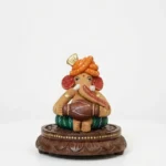 Handcrafted Ganesha Idol with Dhol – Clay Figurine on for Home