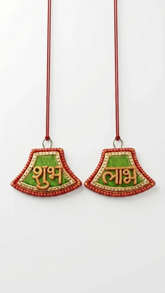 Handcrafted “शुभ–लाभ” (Shubh–Labh) Decorative Door Hanging – Auspicious Wall Décor Set