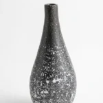 Handmade Grey Textured Terracotta Vase 7 Inch Modern Minimal Clay Flower Vase Rustic Home Décor Accent