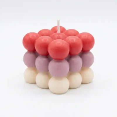 Multicolour Bubble Cube Scented Handcrafted Wax Candle – Aesthetic Decor Candle