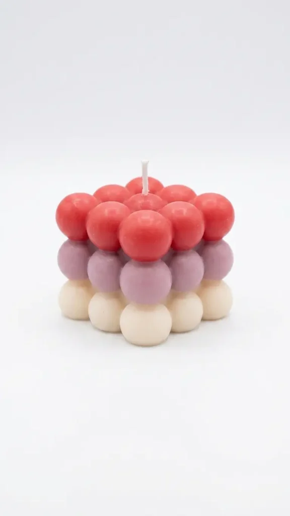 Multicolour Bubble Cube Scented Handcrafted Wax Candle – Aesthetic Decor Candle