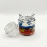 Ocean-Themed Gel Wax Candle Jar – Seashell Decor Layered Marine Candle with Lid