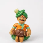 Rajasthani Musician Handcrafted Terracotta Figurine – Traditional Folk Art Home Décor(With Dhol)