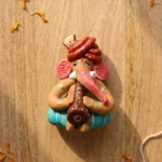 Terracotta Ganesha Idol with Sharnai – Clay Figurine on for Home