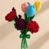 Crochet Handmade Flower Bouquet – Forever Bloom Gift Bouquet with Tulips, Roses, Lavender & Hydrangea